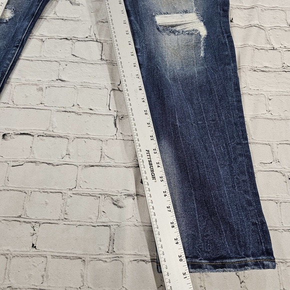 Cult Of Individuality Punk Super Skinny Distressed Blue Pacific Jeans MENS 44 - Picture 7 of 14